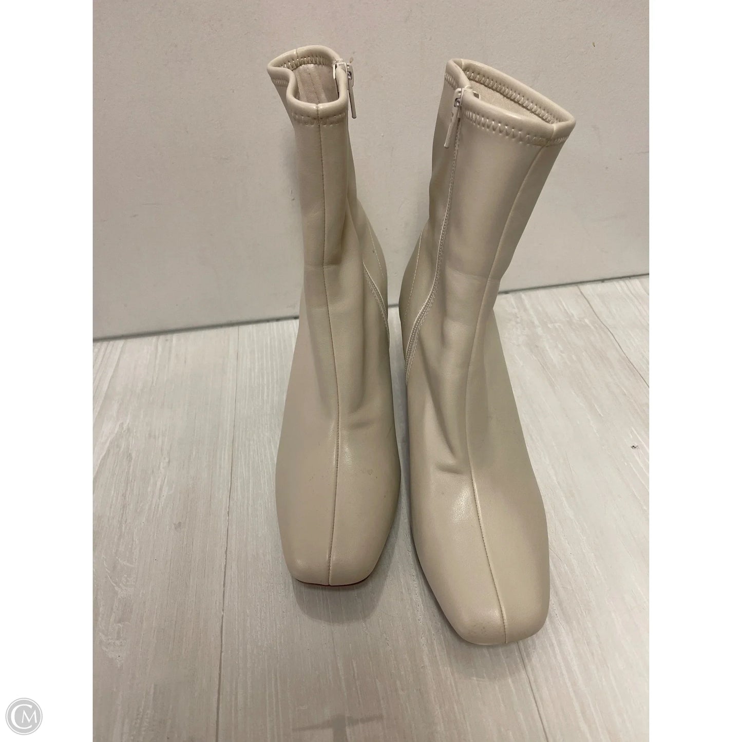 Boots Ankle Heels By A New Day In Cream, Size: 9.5