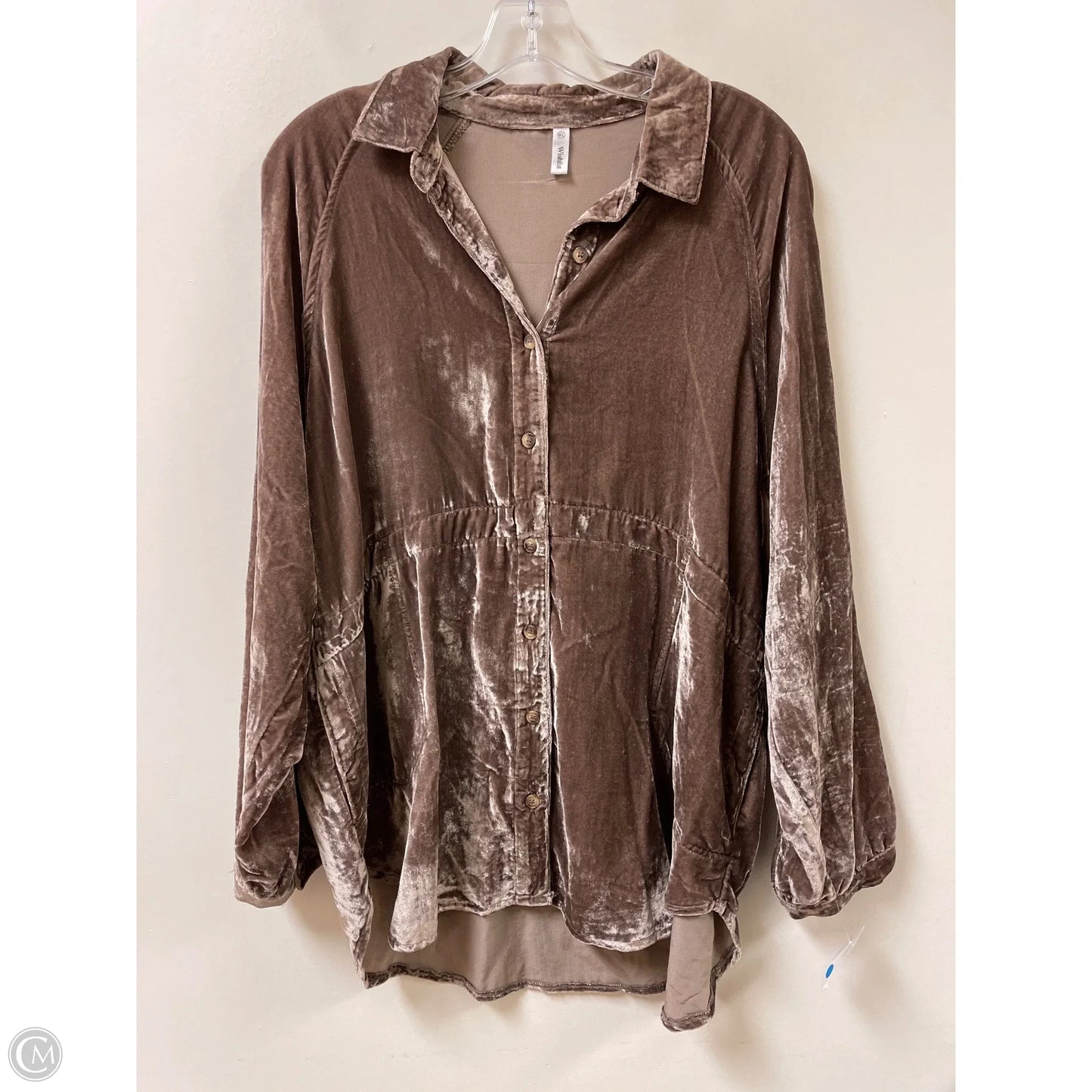 Blouse Long Sleeve By Wishlist In Brown, Size: L
