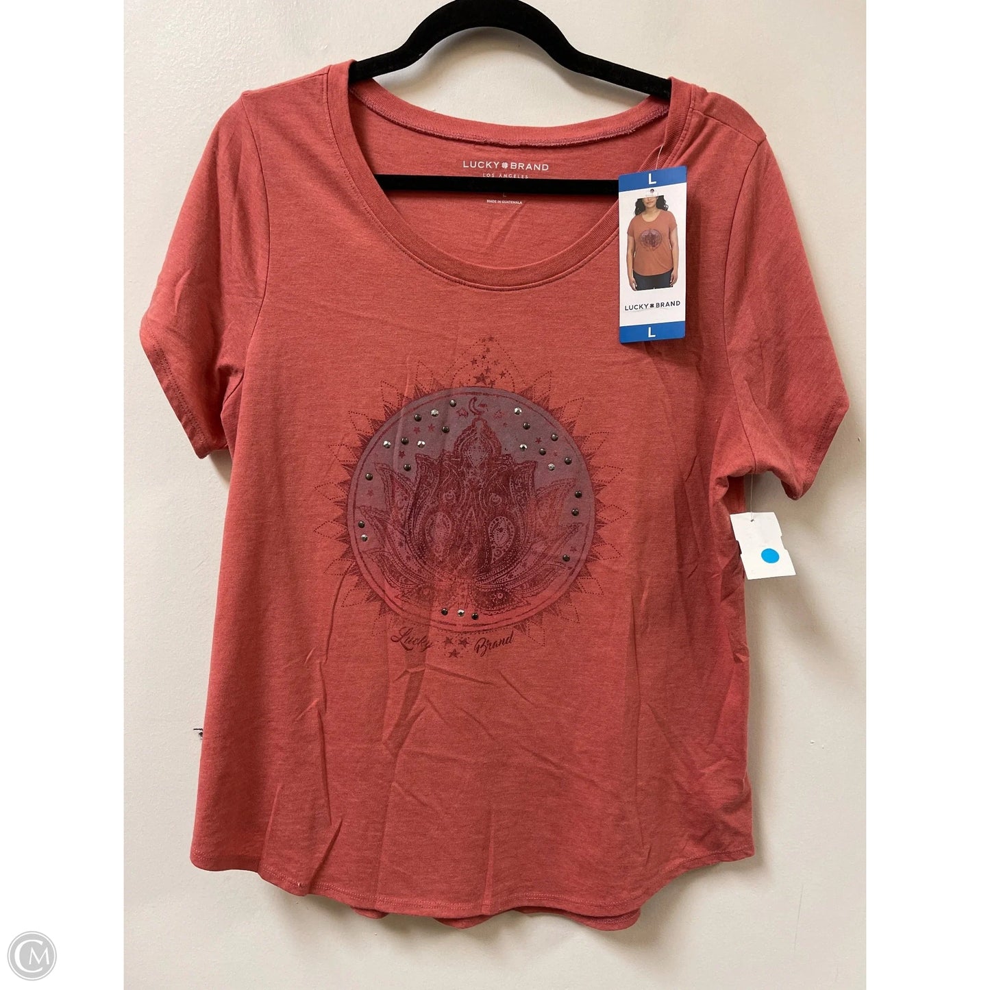 Top Short Sleeve By Lucky Brand In Red, Size: L