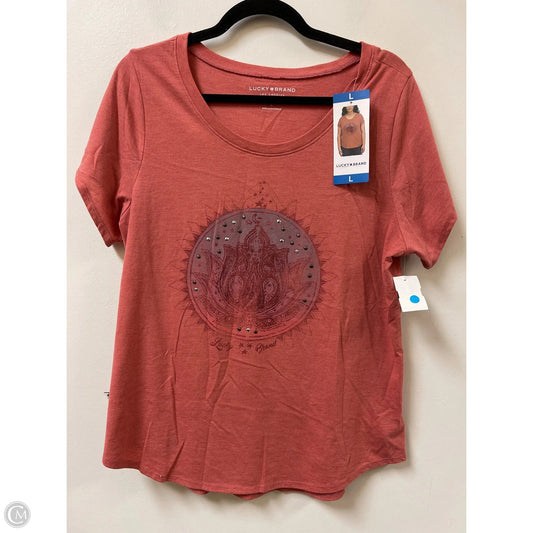 Top Short Sleeve By Lucky Brand In Red, Size: L