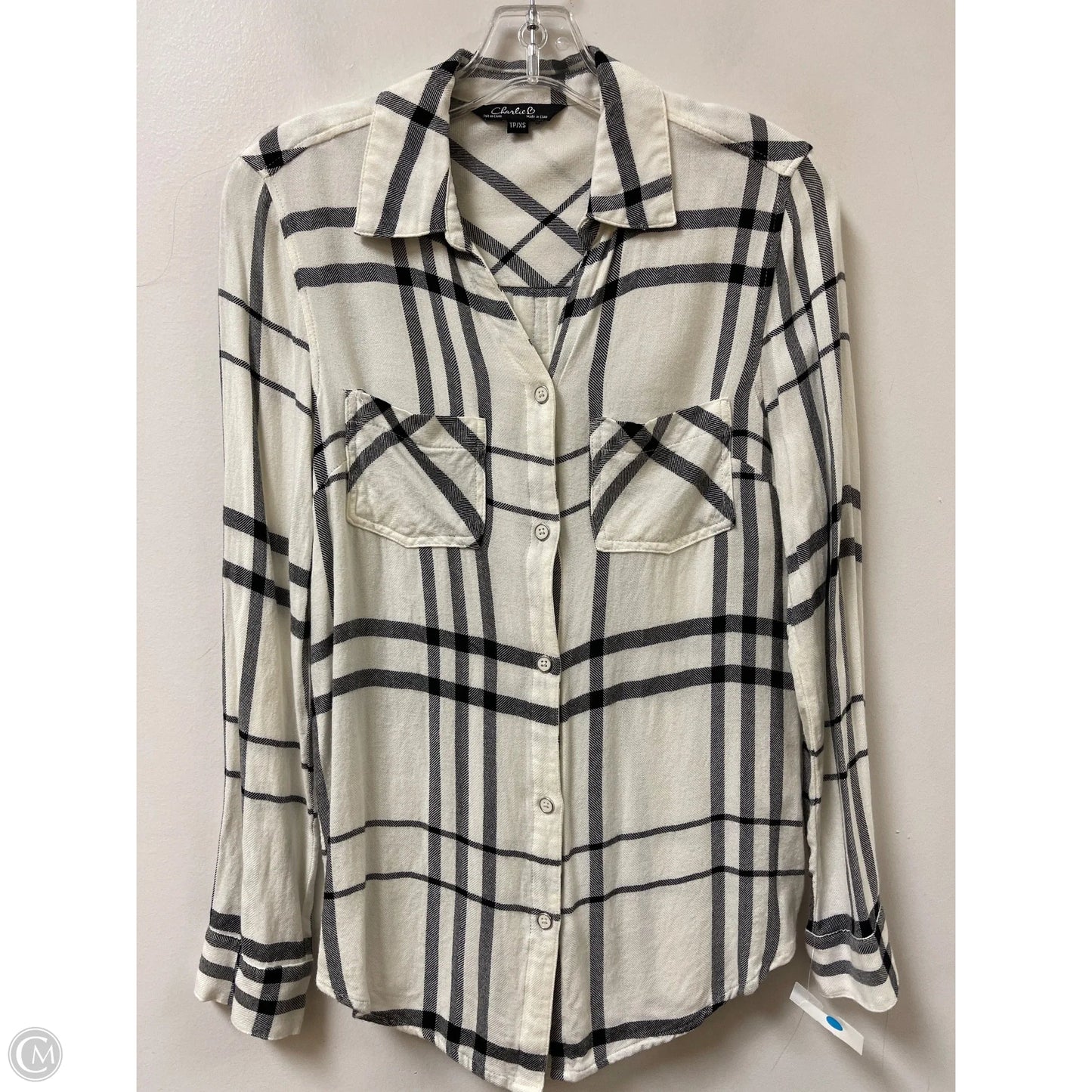 Blouse Long Sleeve By Charlie B In White, Size: Xs