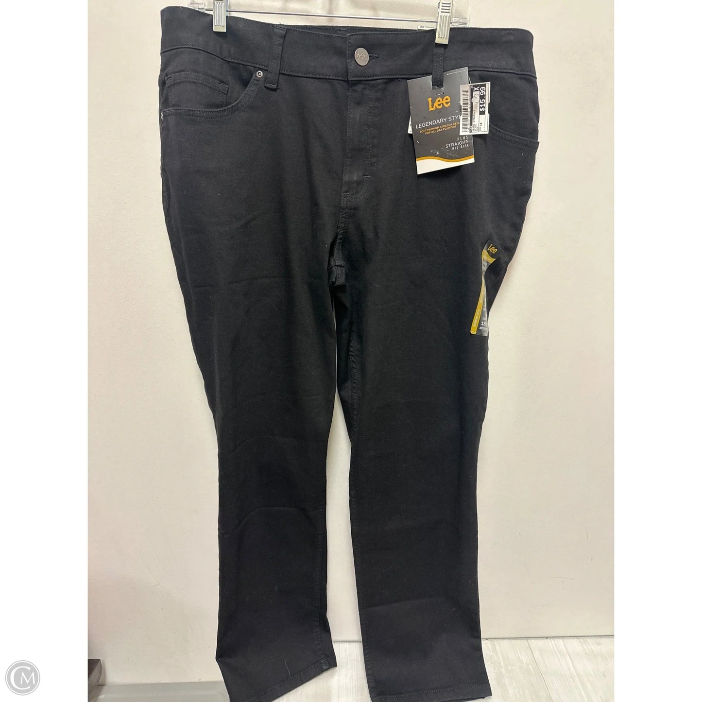 Jeans Straight By Lee In Black, Size: 18