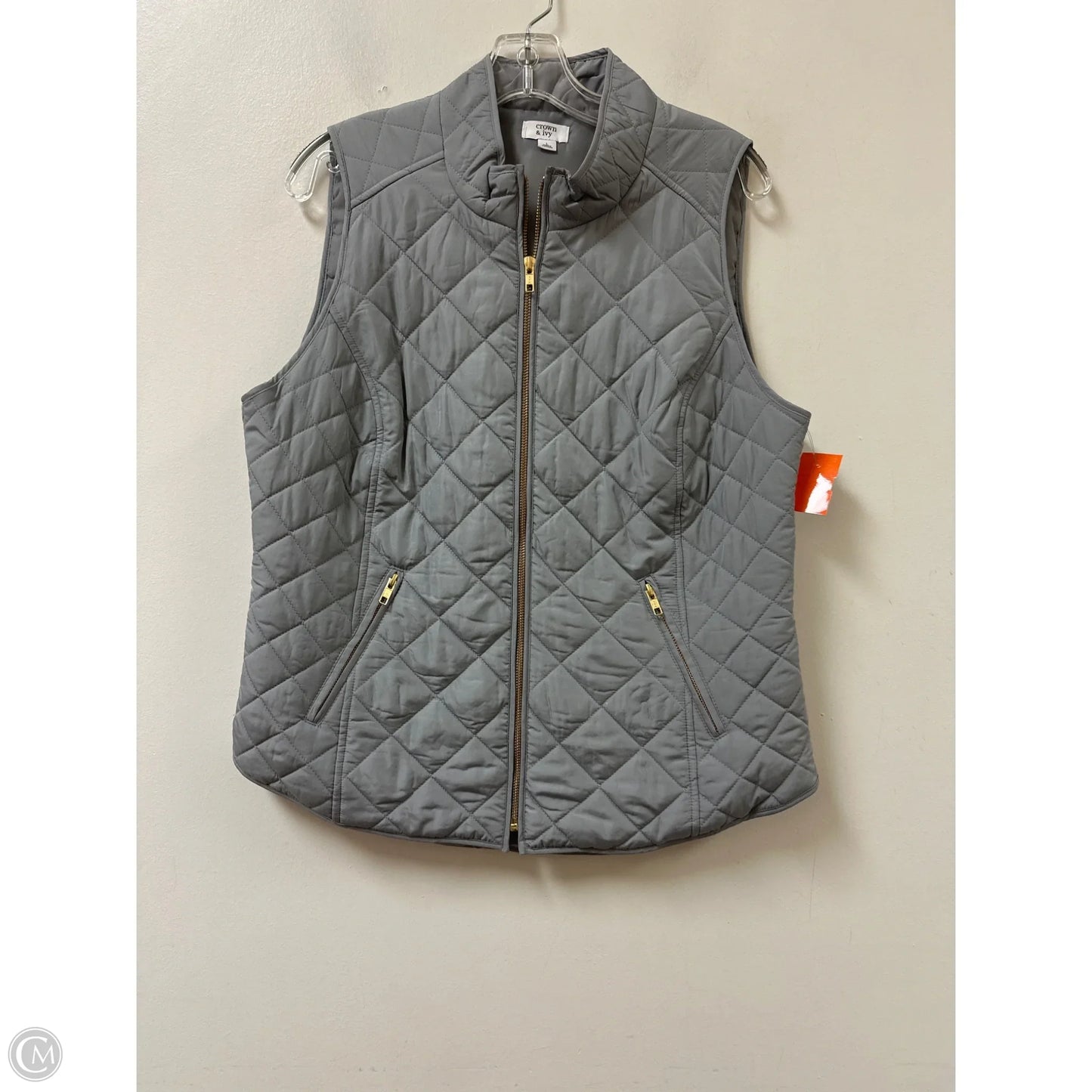Vest Puffer & Quilted By Crown And Ivy In Grey, Size: L