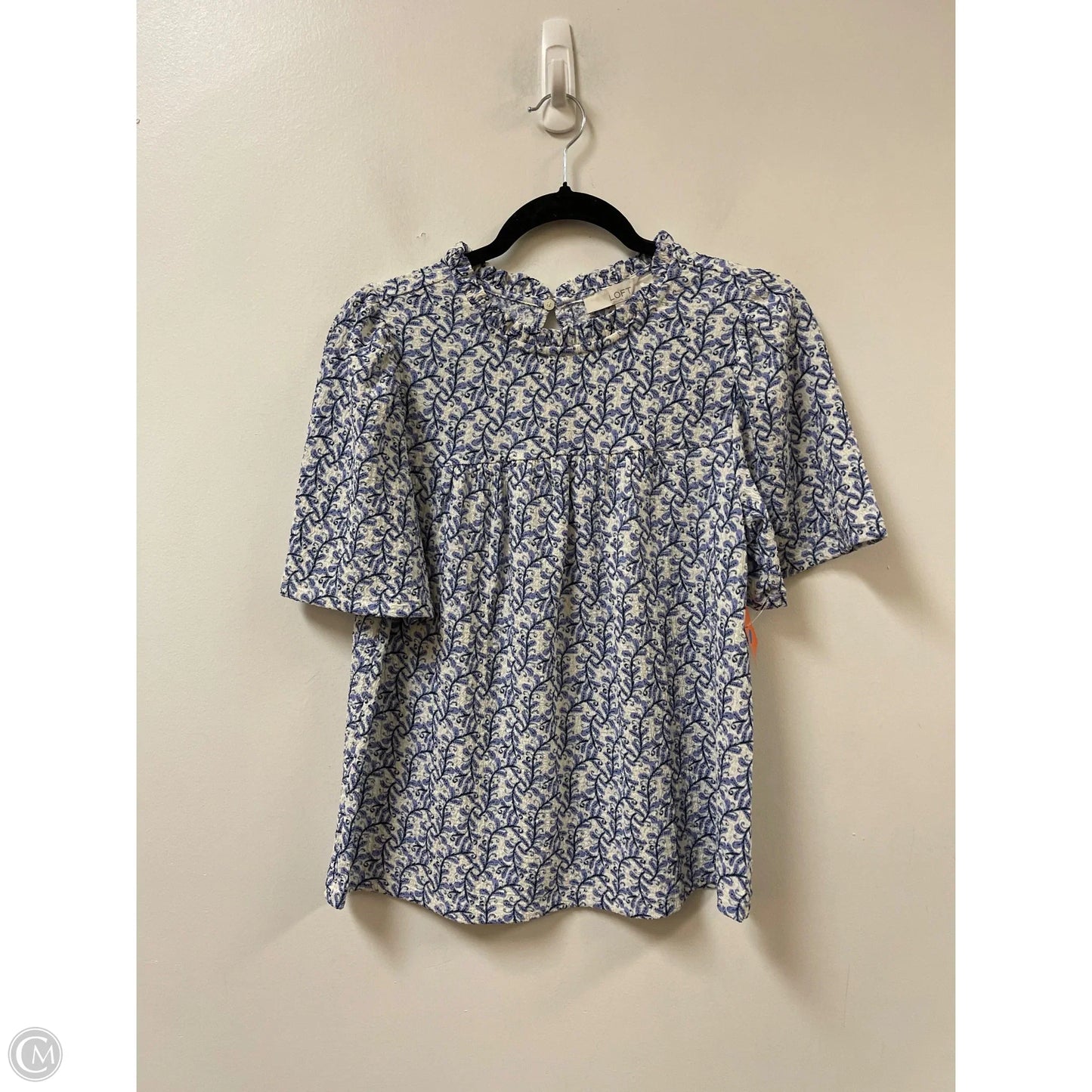 Top Short Sleeve By Loft In Blue, Size: S