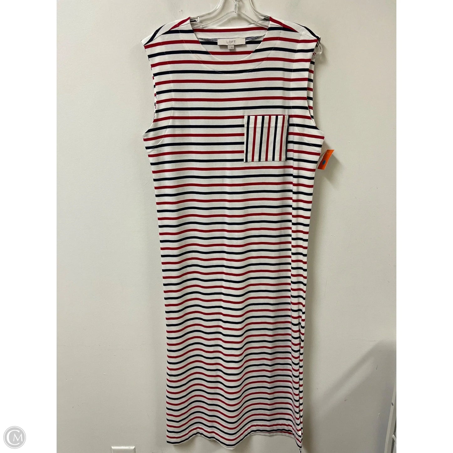 Dress Casual Maxi By Loft In Blue & Red & White, Size: S