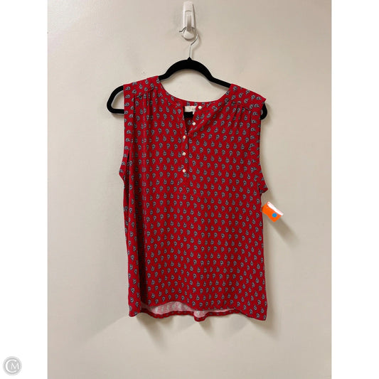 Top Sleeveless By Loft In Red, Size: M