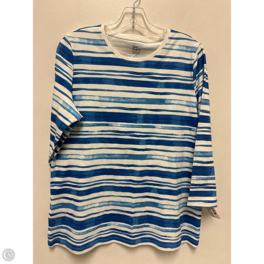Top Long Sleeve By Kim Rogers In Blue, Size: M