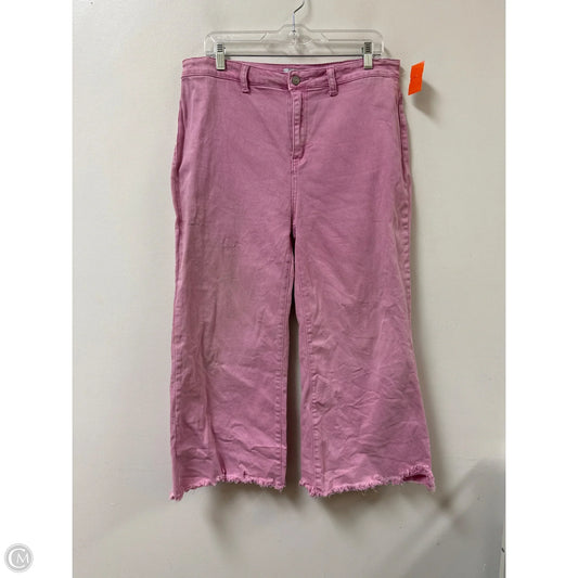 Jeans Wide Leg By Zenana In Pink, Size: 14