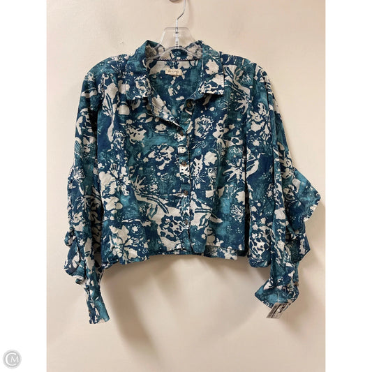 Blouse Long Sleeve By Pilcro In Blue, Size: M