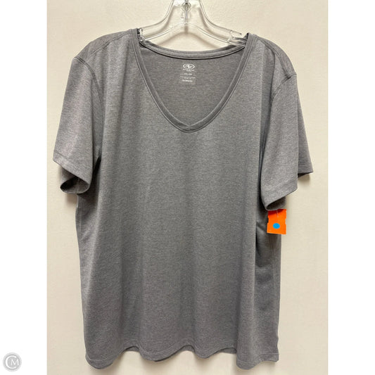 Athletic Top Short Sleeve By Athletic Works In Grey, Size: 1x