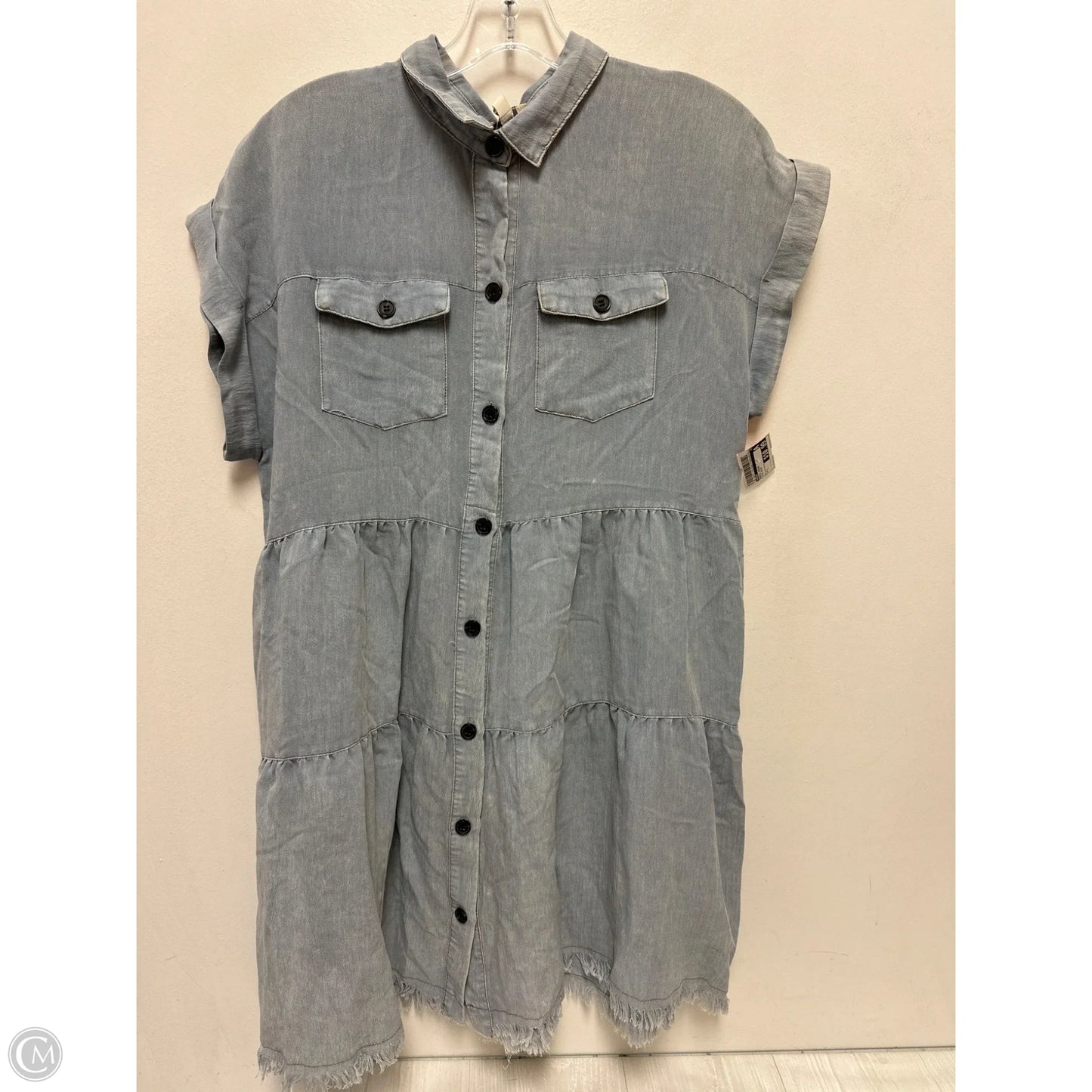 Dress Casual Short By Umgee In Blue Denim, Size: L