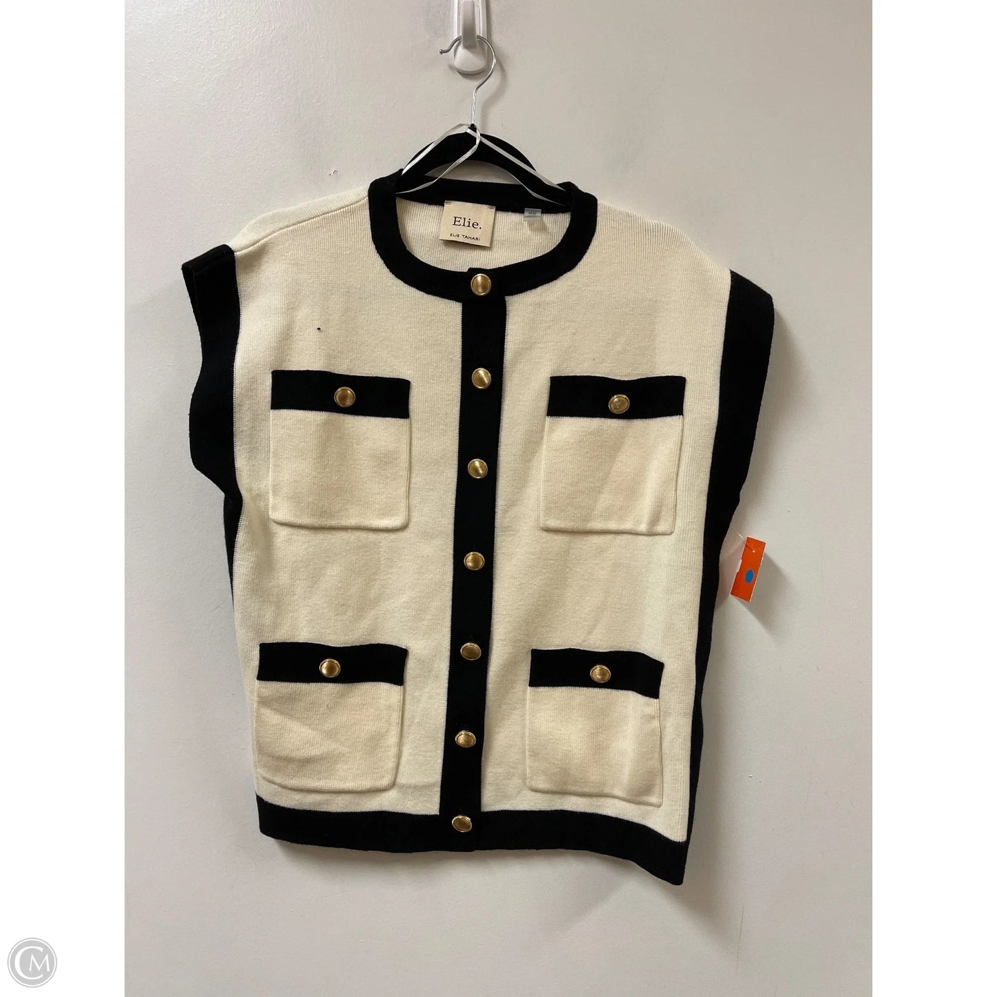 Vest Sweater By Elie Tahari In Cream, Size: M