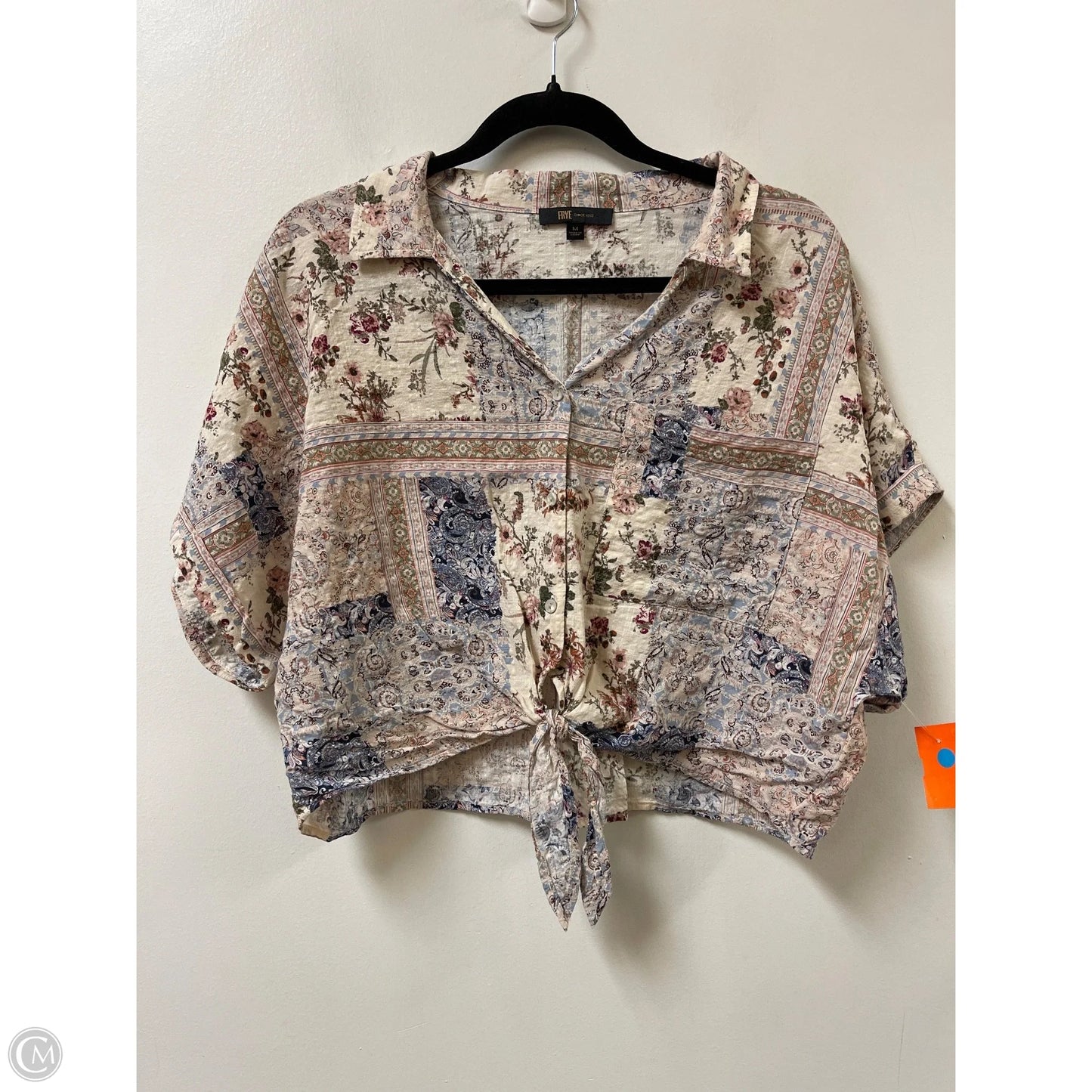 Blouse Designer By Frye In Floral Print, Size: M