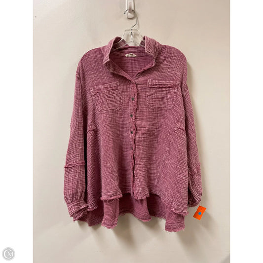 Tunic Long Sleeve By Easel In Pink, Size: S
