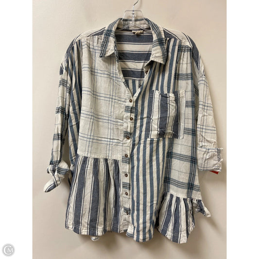 Tunic Long Sleeve By Pilcro In Blue, Size: M