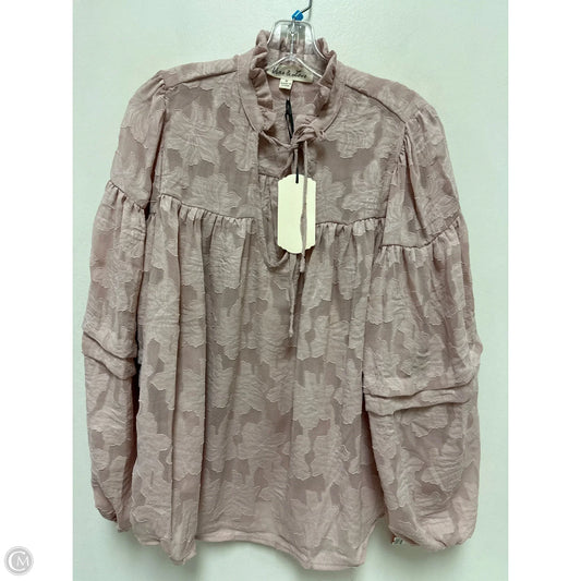 Top Long Sleeve By Vine & Love In Pink, Size: M