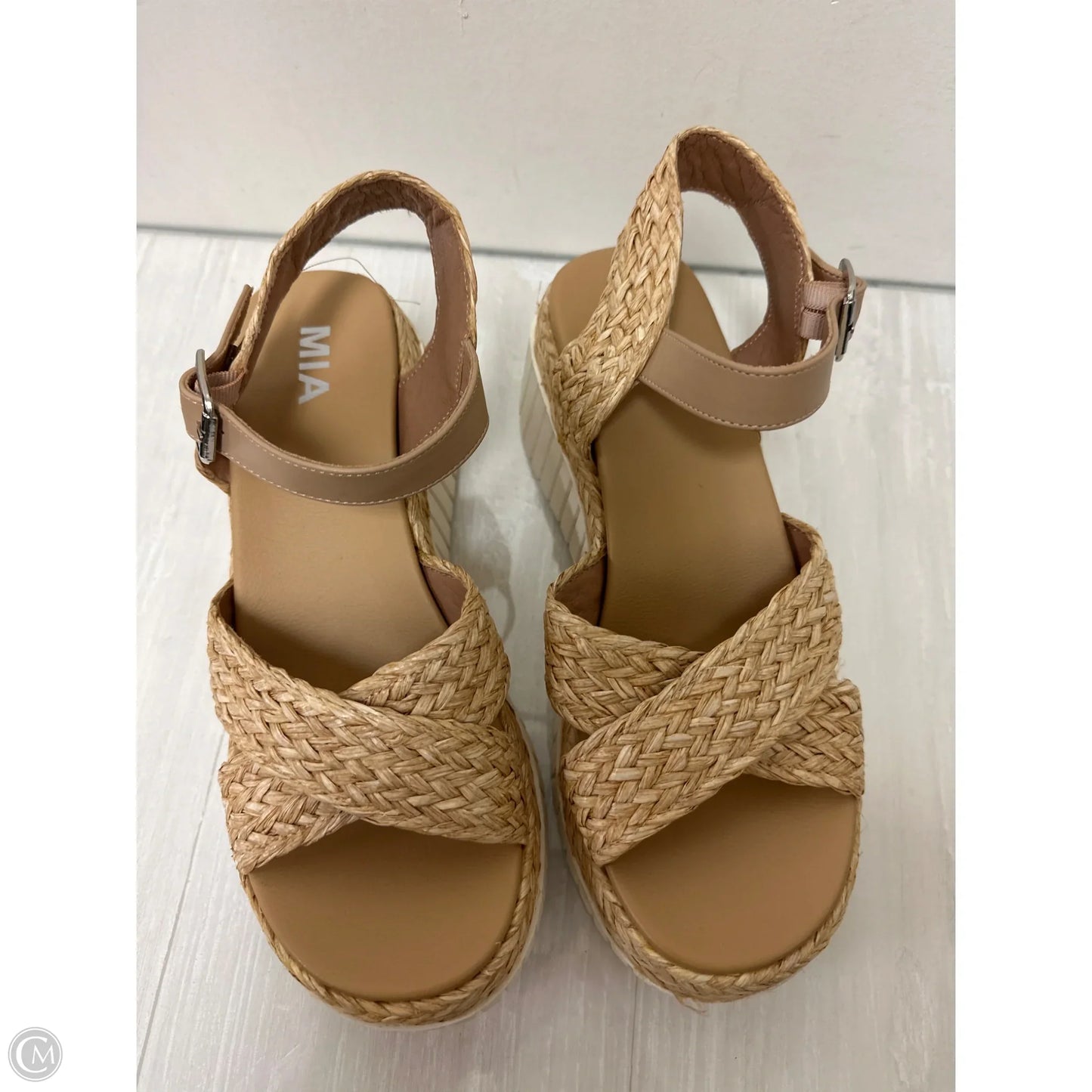 Sandals Heels Platform By Mia In Tan, Size: 10
