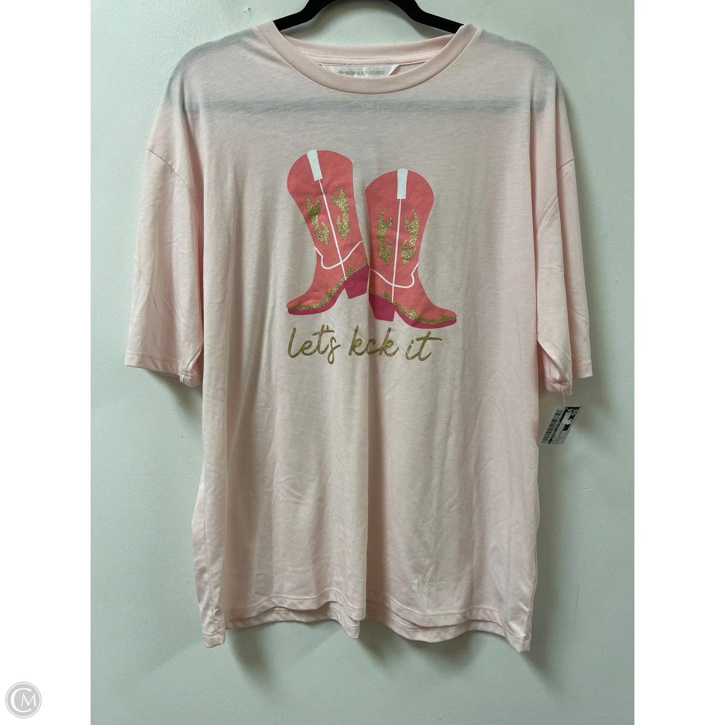 Top Short Sleeve By Clothes Mentor In Pink, Size: Xl