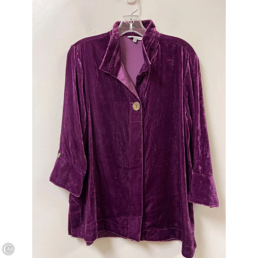 Blouse Long Sleeve By John Mark In Purple, Size: M