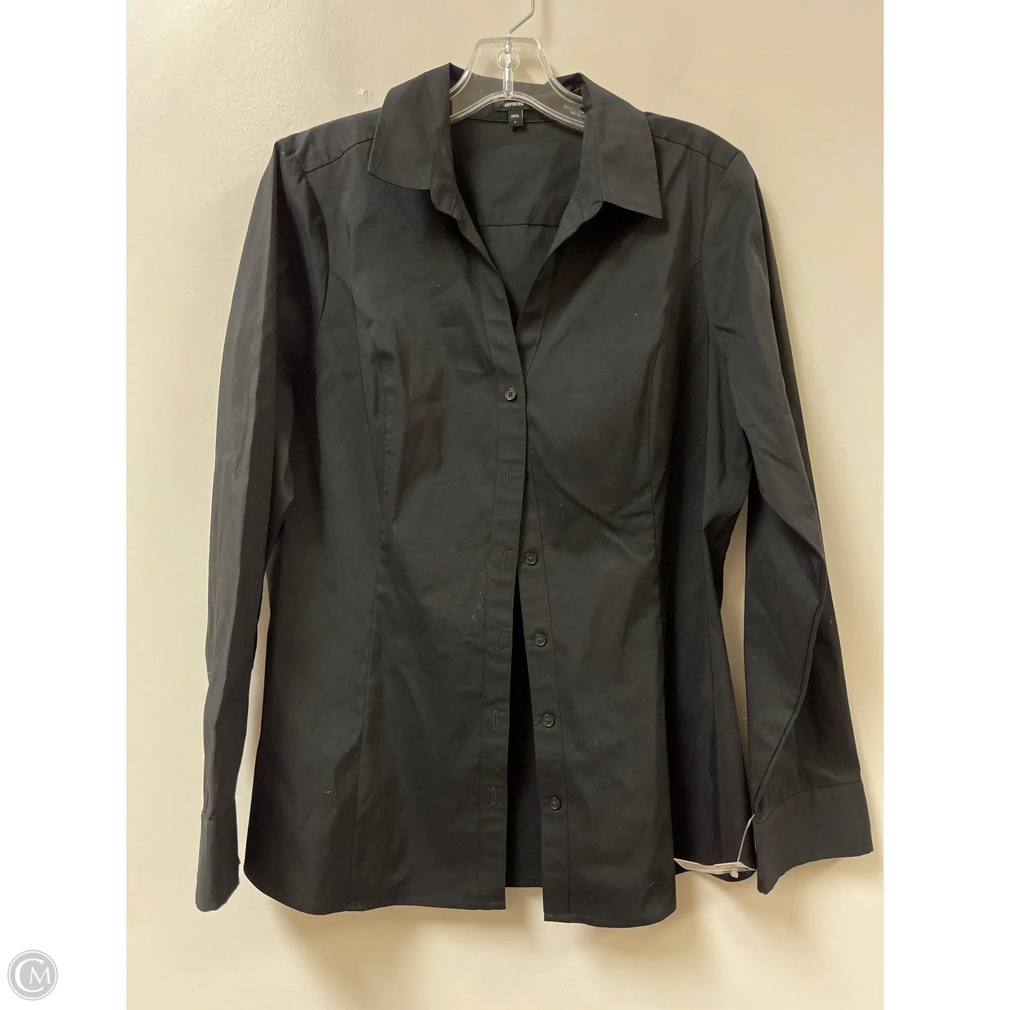 Blouse Long Sleeve By Express In Black, Size: L