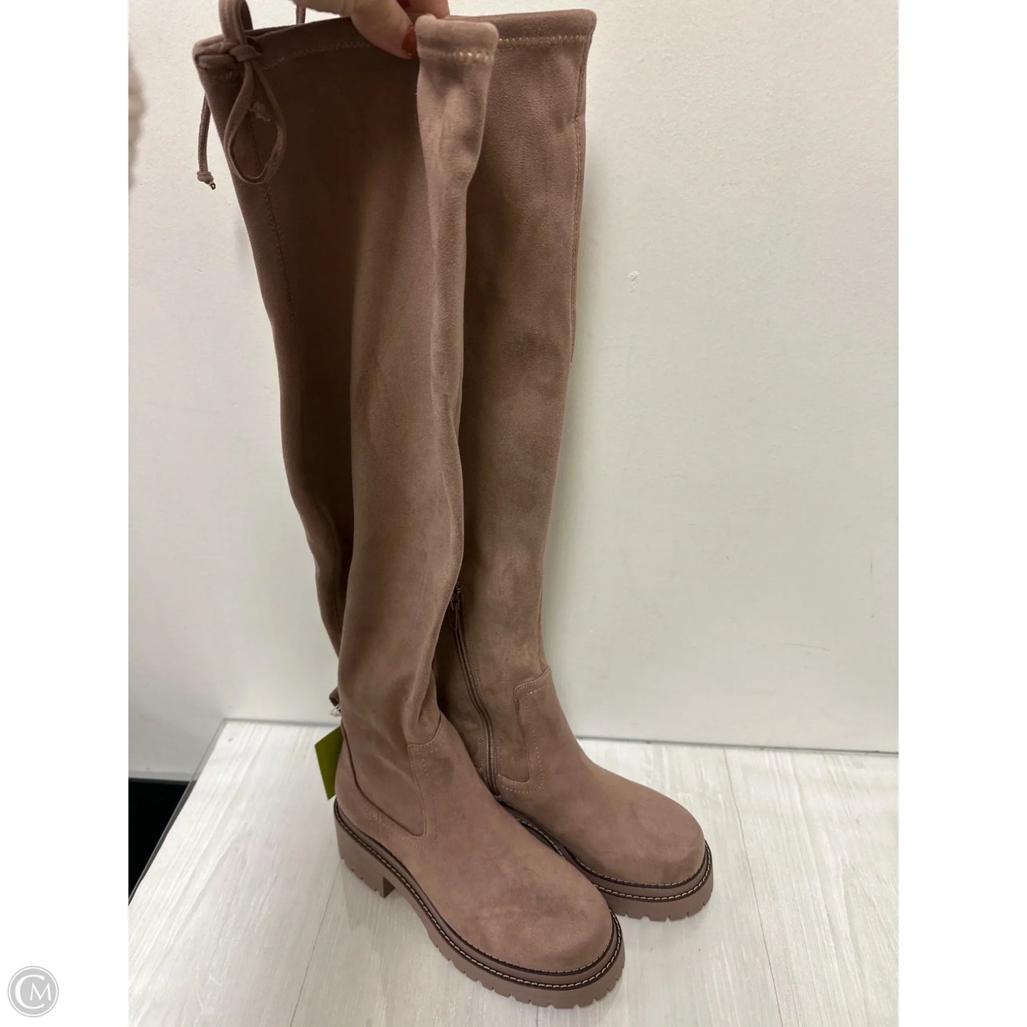 Boots Knee Heels By Gianni Bini In Taupe, Size: 6