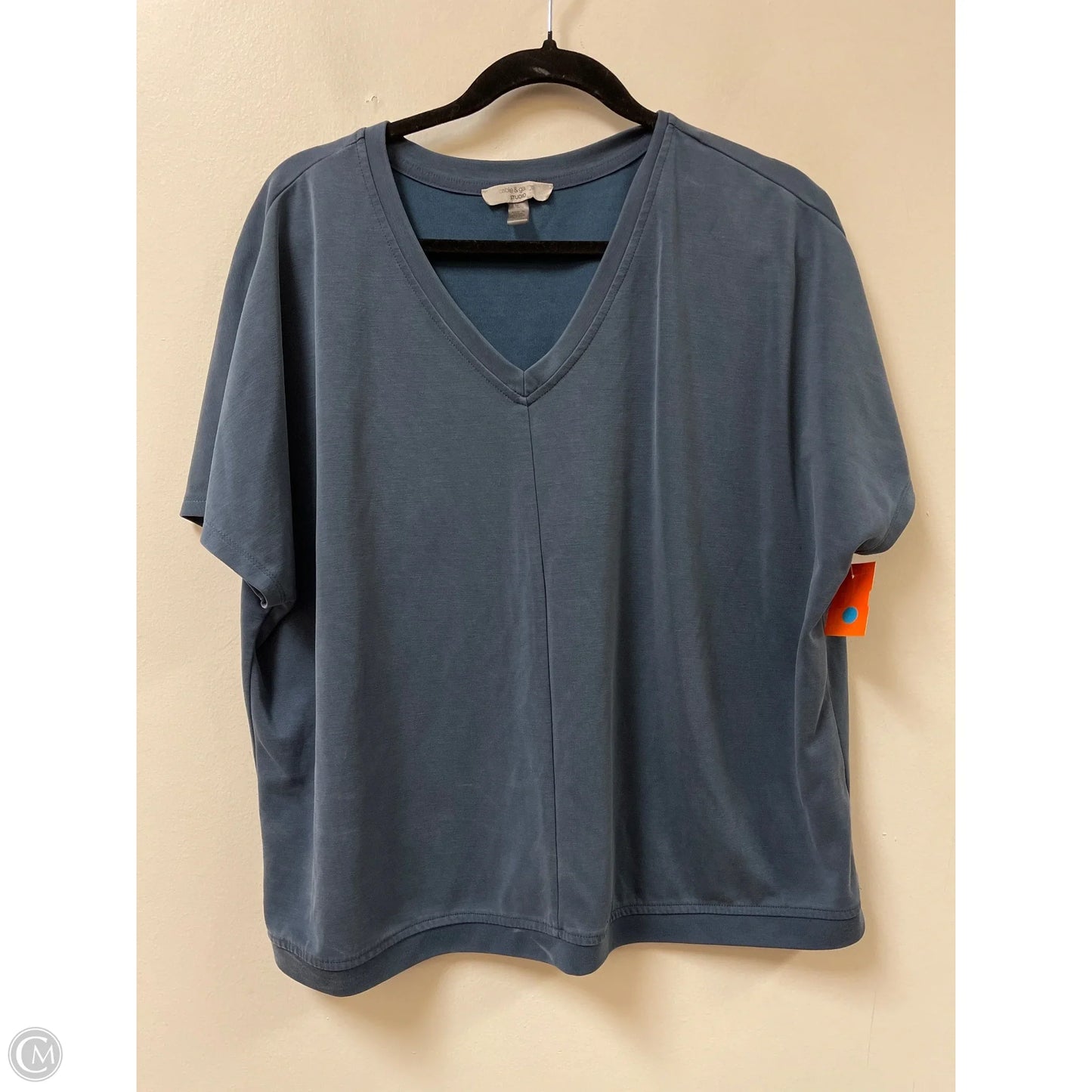 Top Short Sleeve By Cable And Gauge In Blue, Size: L