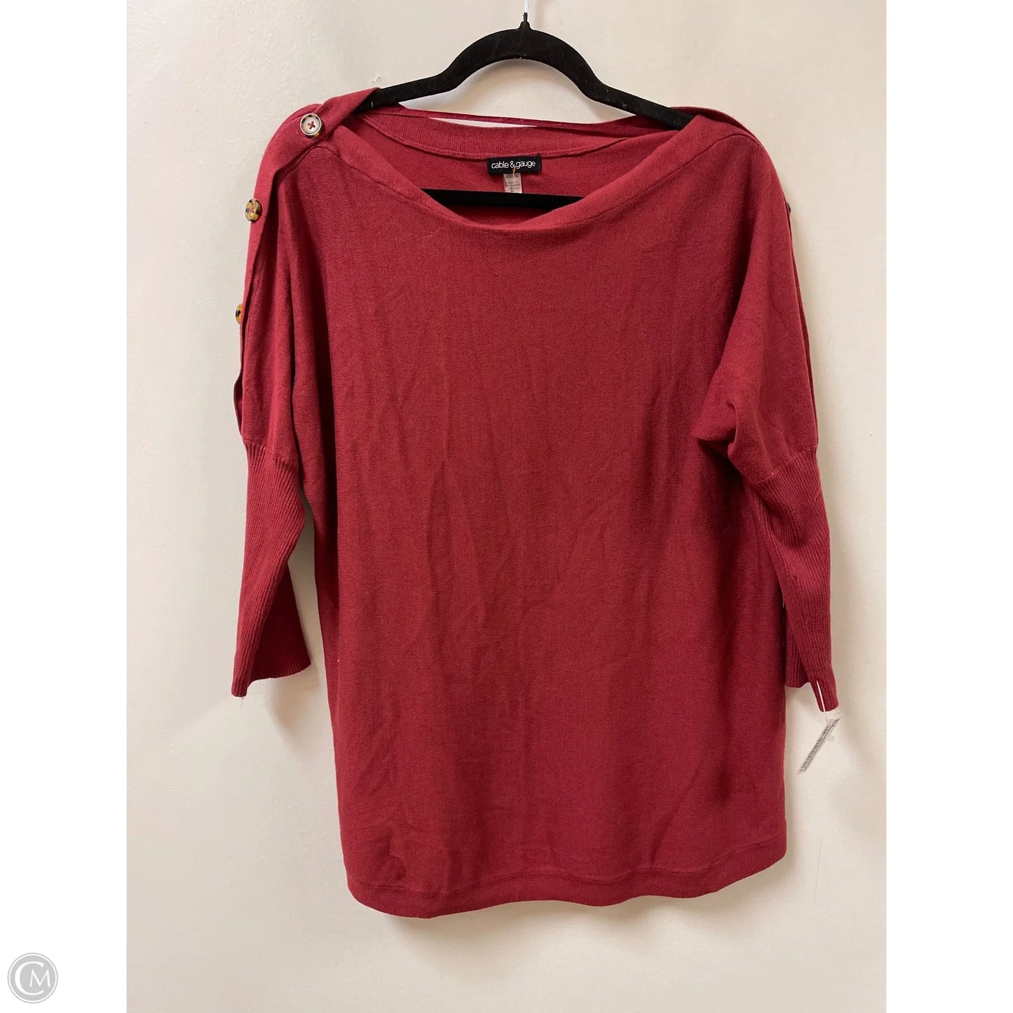 Sweater By Cable And Gauge In Red, Size: Xl