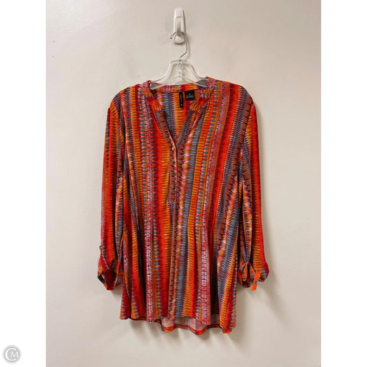 Blouse Long Sleeve By New Directions In Orange, Size: Xl