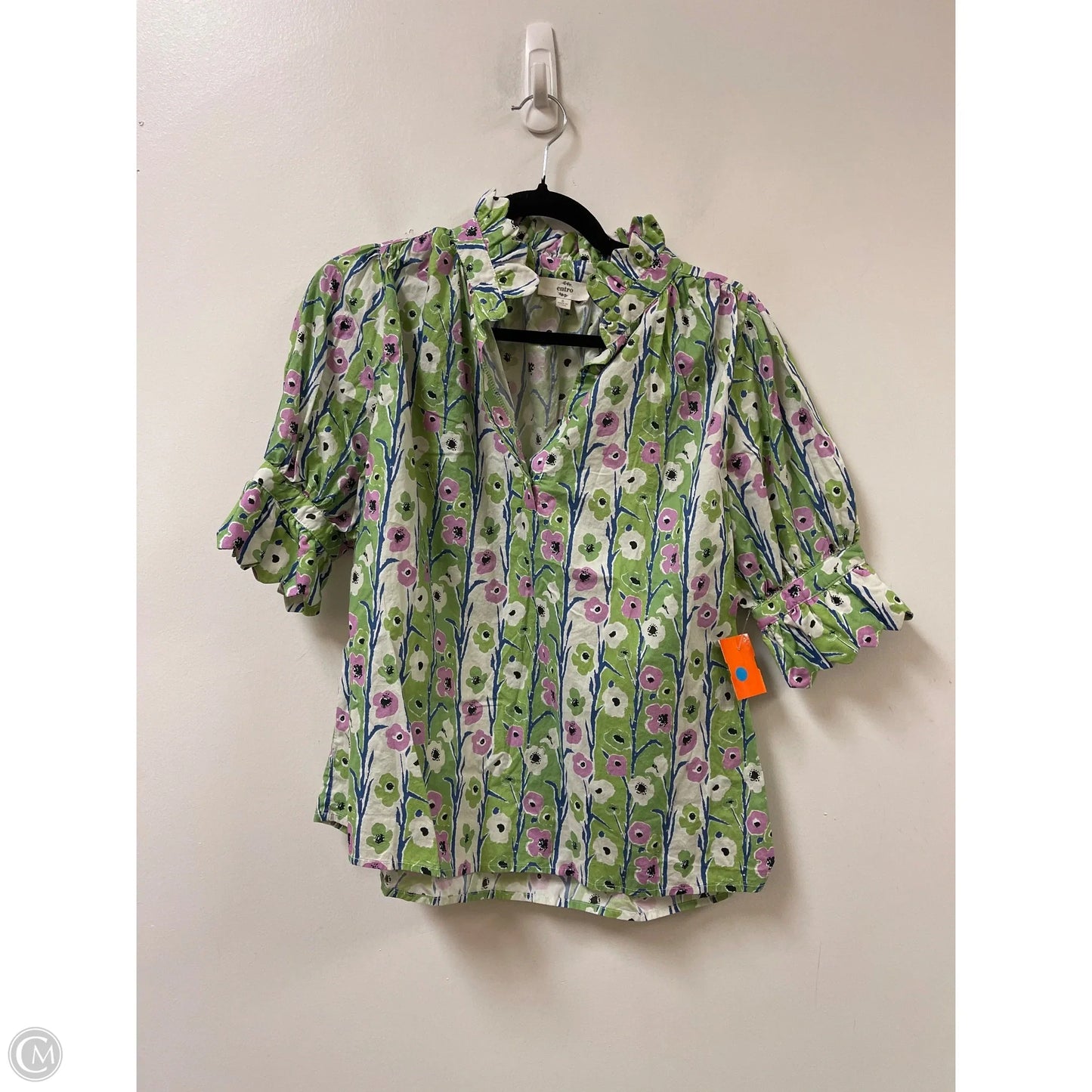 Top Short Sleeve By Entro In Green, Size: S