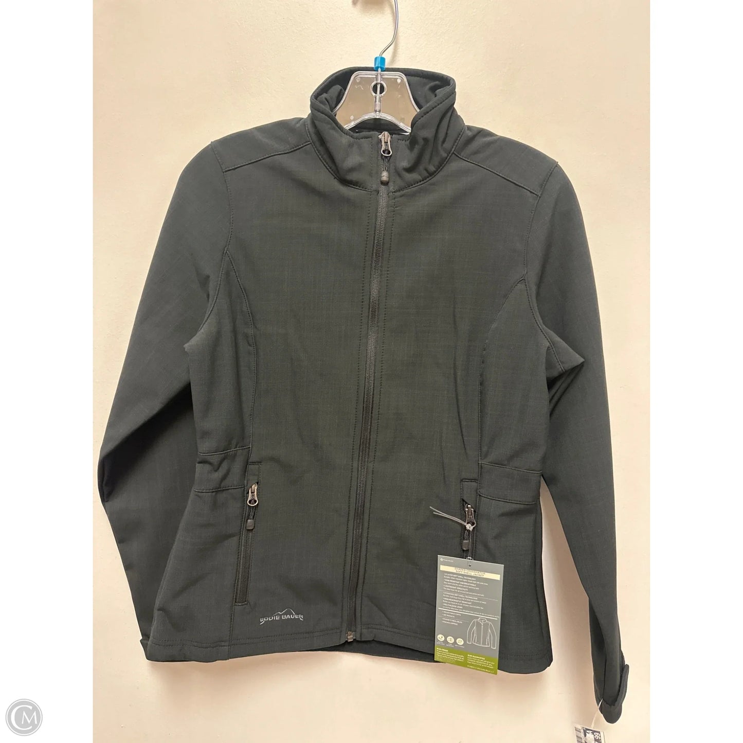 Jacket Windbreaker By Eddie Bauer In Black, Size: S