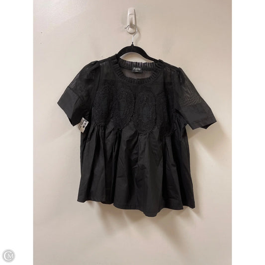 Top Short Sleeve By Fate In Black, Size: S