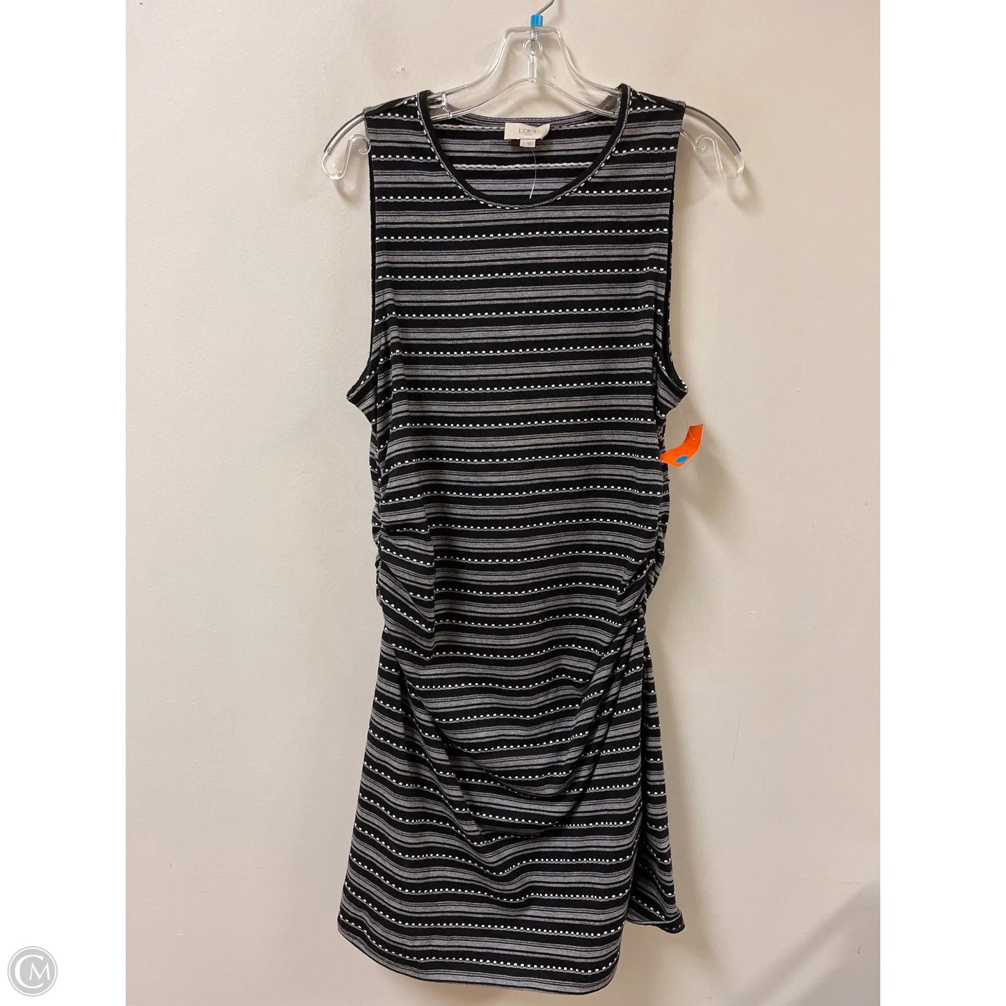 Dress Casual Midi By Loft In Black & White, Size: L