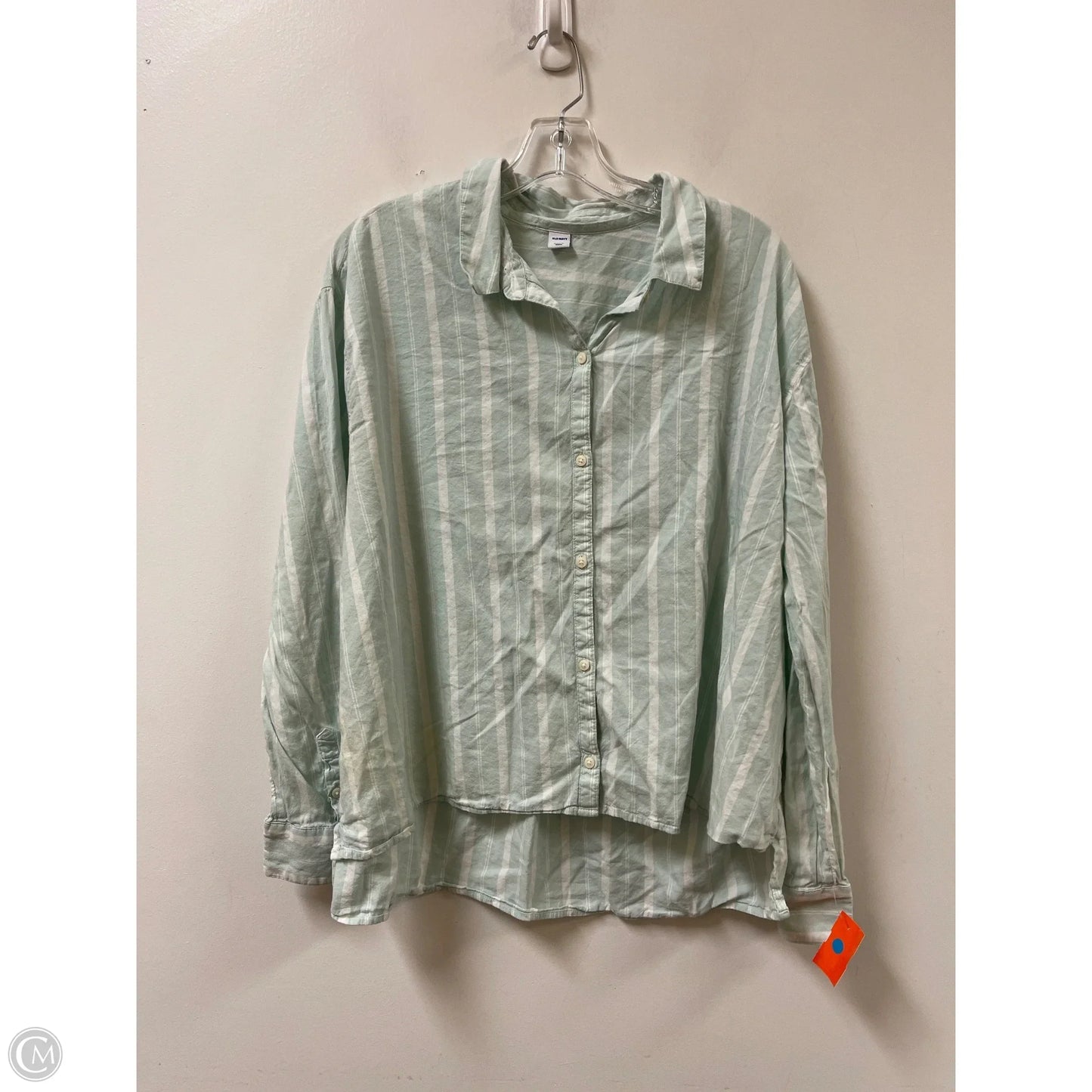 Blouse Long Sleeve By Old Navy In Green, Size: Xl