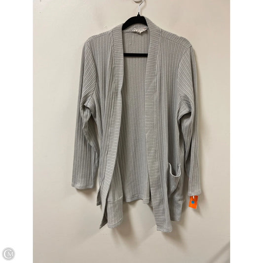 Sweater Cardigan By Pink Rose In Grey, Size: 1x