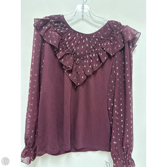 Top Long Sleeve By Loft In Purple, Size: 1x
