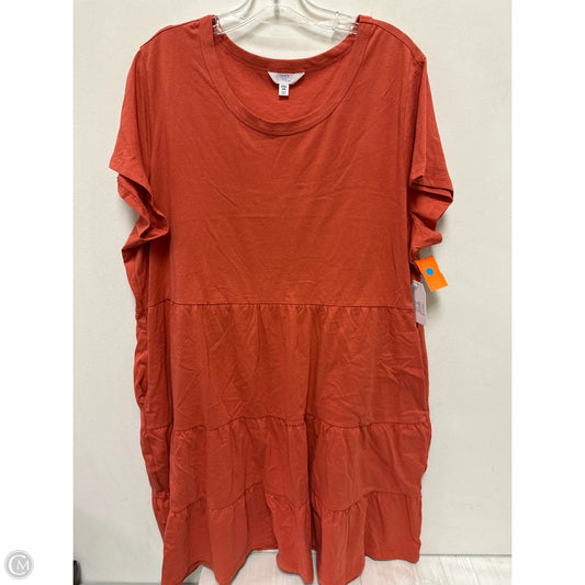 Dress Casual Midi By Time And Tru In Orange, Size: 3x