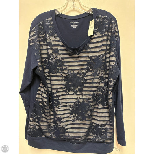 Top Long Sleeve By Lane Bryant In Navy, Size: 2x