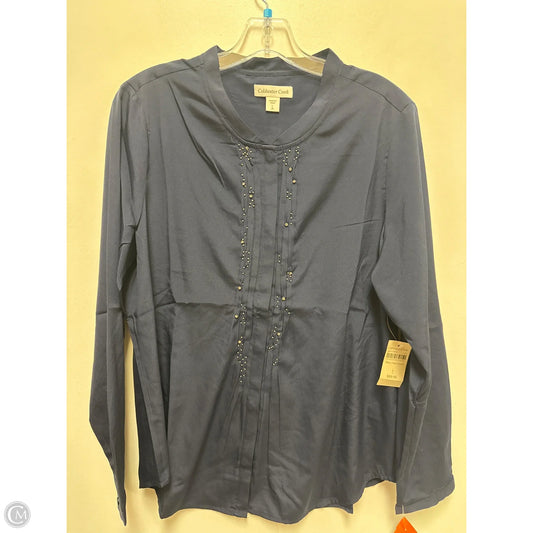 Blouse Long Sleeve By Coldwater Creek In Navy, Size: L