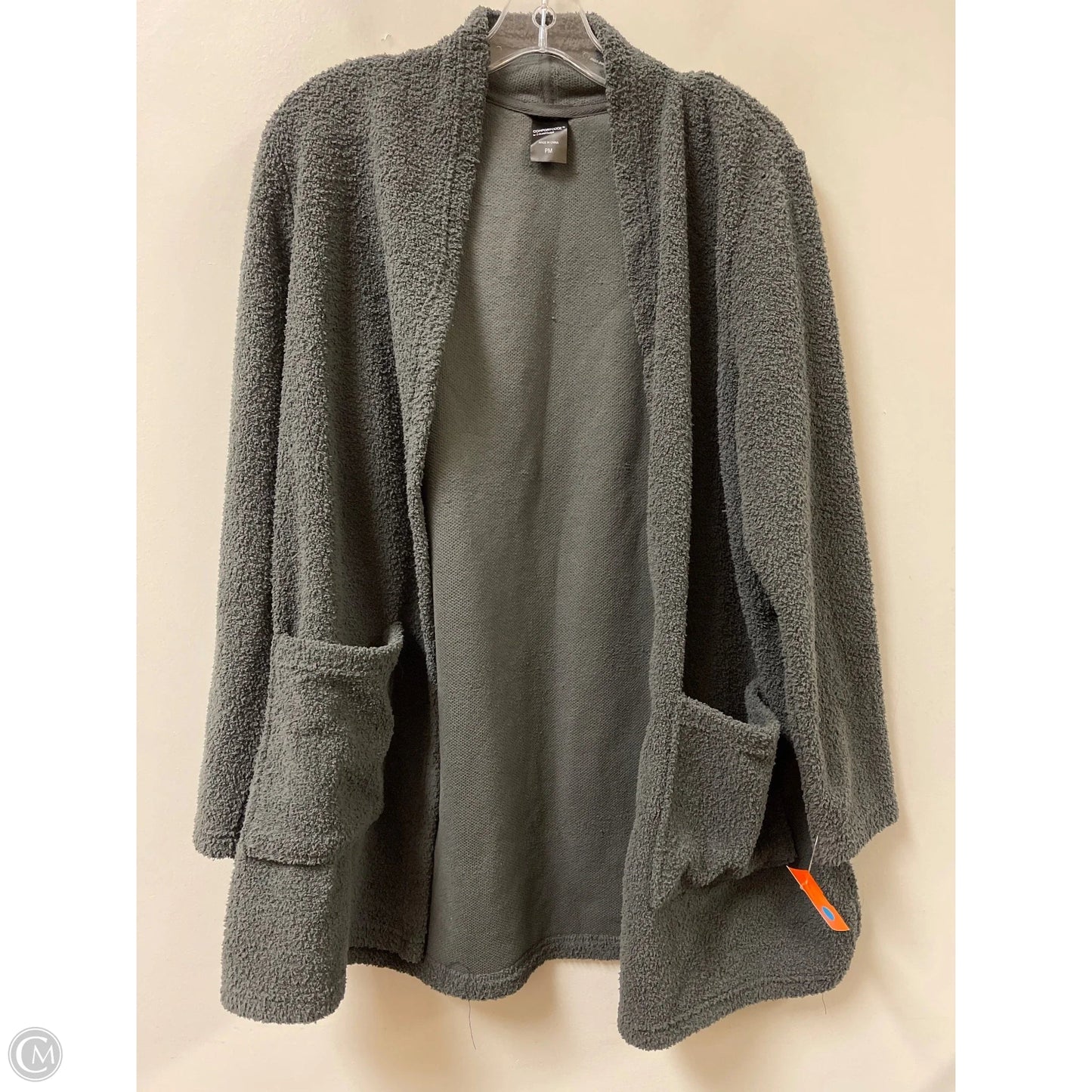 Sweater Cardigan By Cuddl Duds In Grey, Size: M