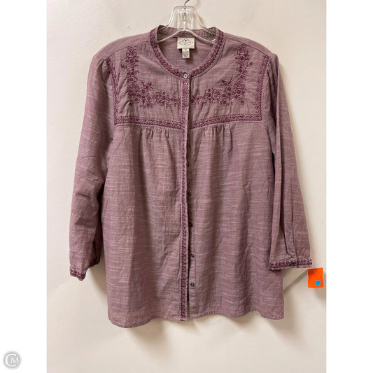 Blouse Long Sleeve By St Johns Bay In Red, Size: M