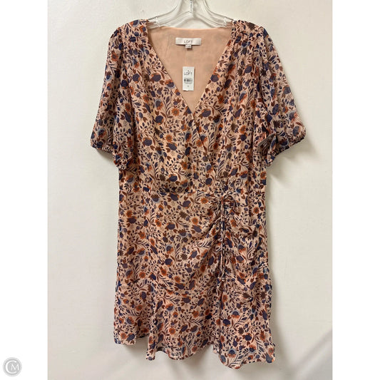 Dress Casual Midi By Loft In Floral Print, Size: L