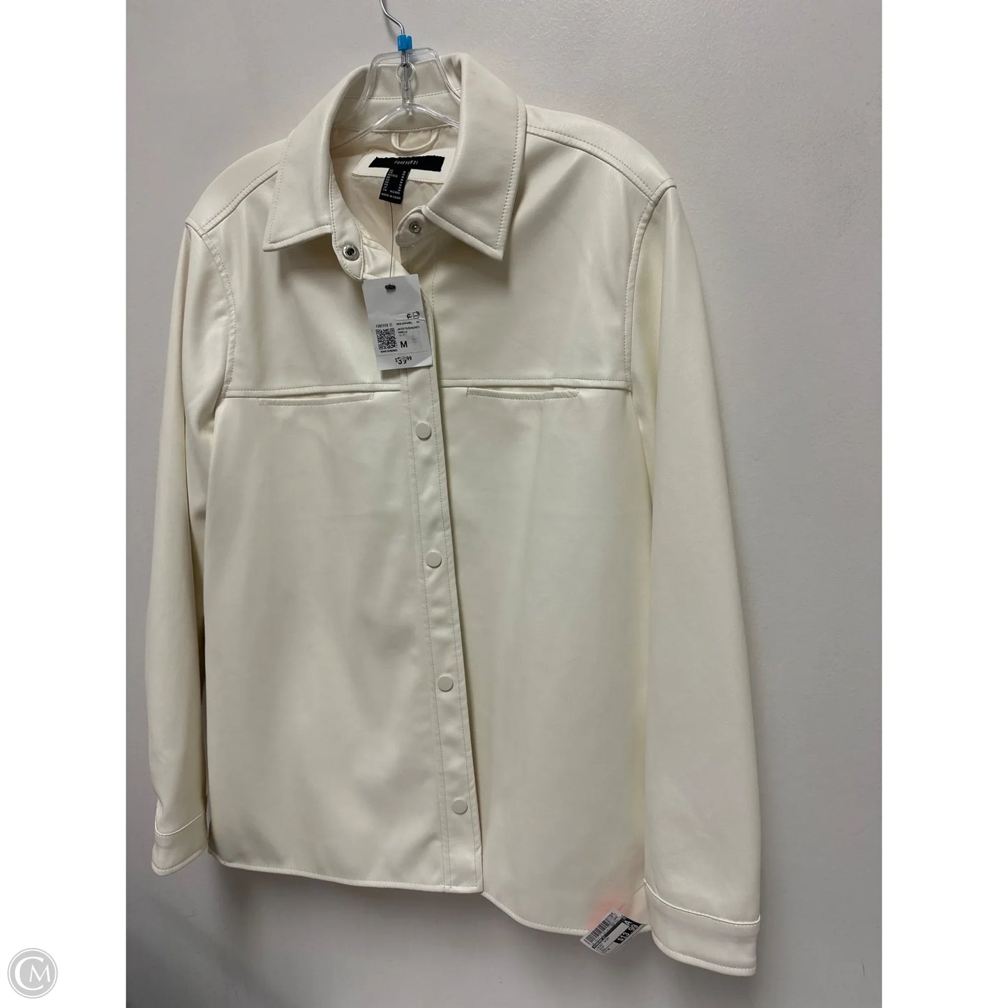Jacket Shirt By Forever 21 In Cream, Size: M