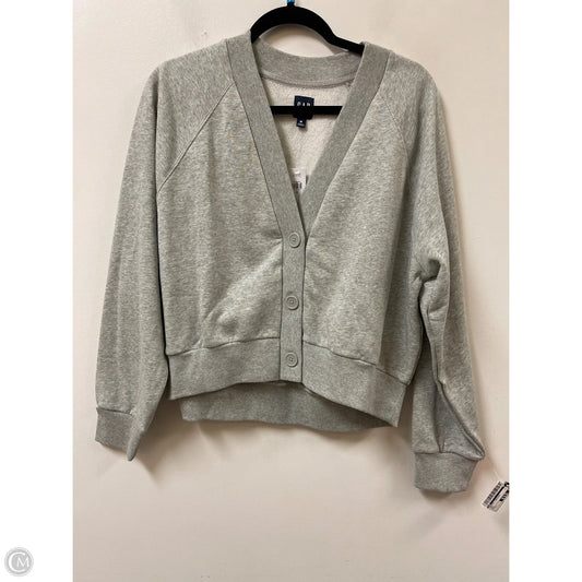 Sweater Cardigan By Gap In Grey, Size: M