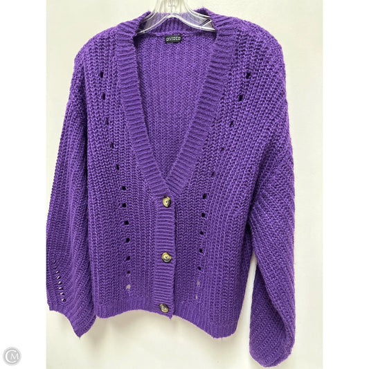 Sweater Cardigan By Divided In Purple, Size: M