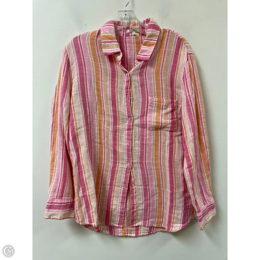 Blouse Long Sleeve By Z Supply In Pink, Size: M