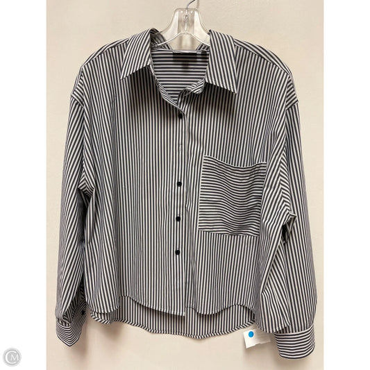 Blouse Long Sleeve By Chicos In Grey, Size: L