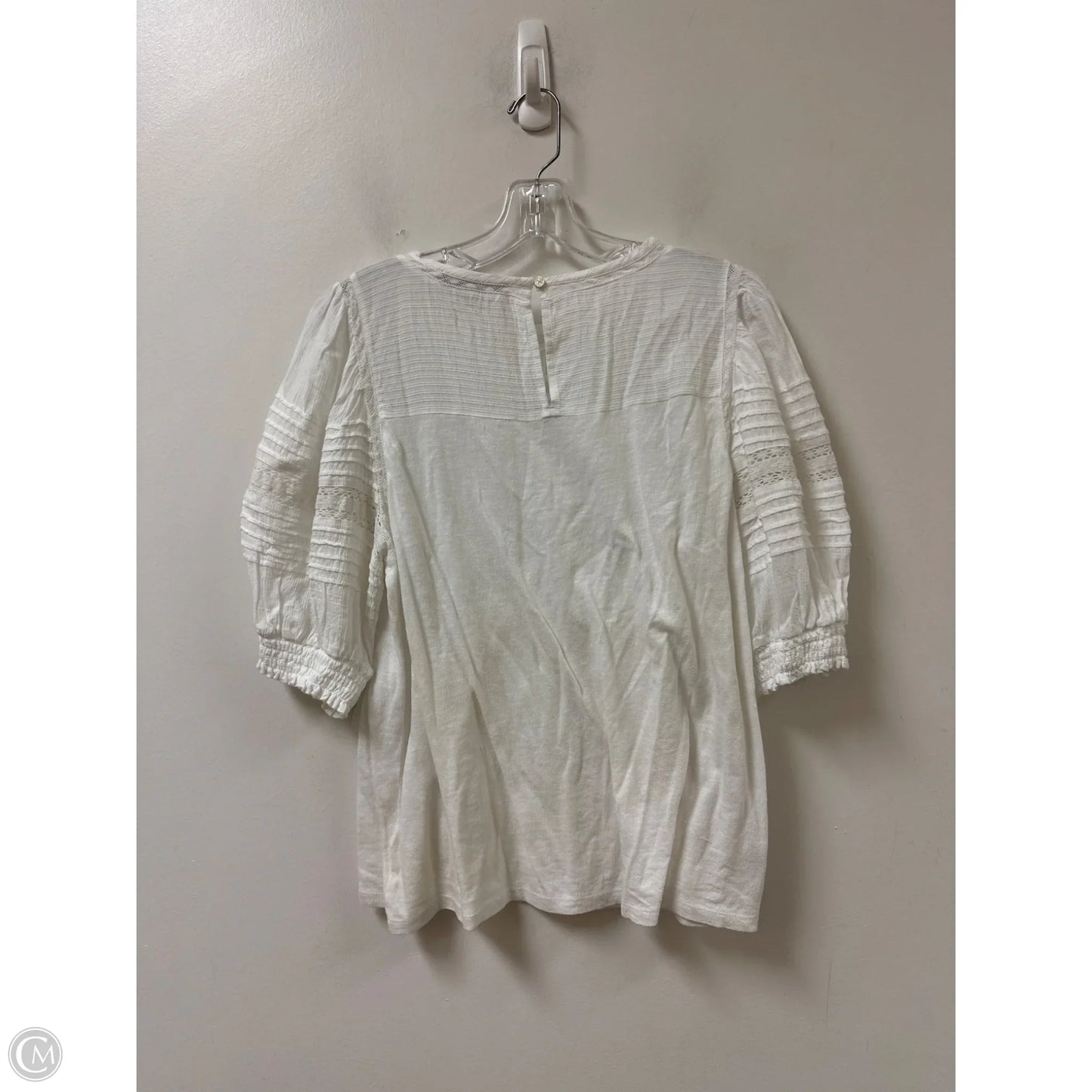 Top Short Sleeve By Loft In White, Size: L