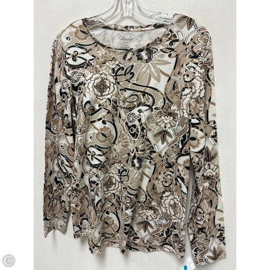 Top Long Sleeve By Chicos In Tan, Size: L