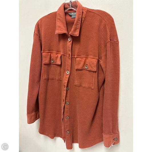 Jacket Shirt By Natural Reflections In Orange, Size: S