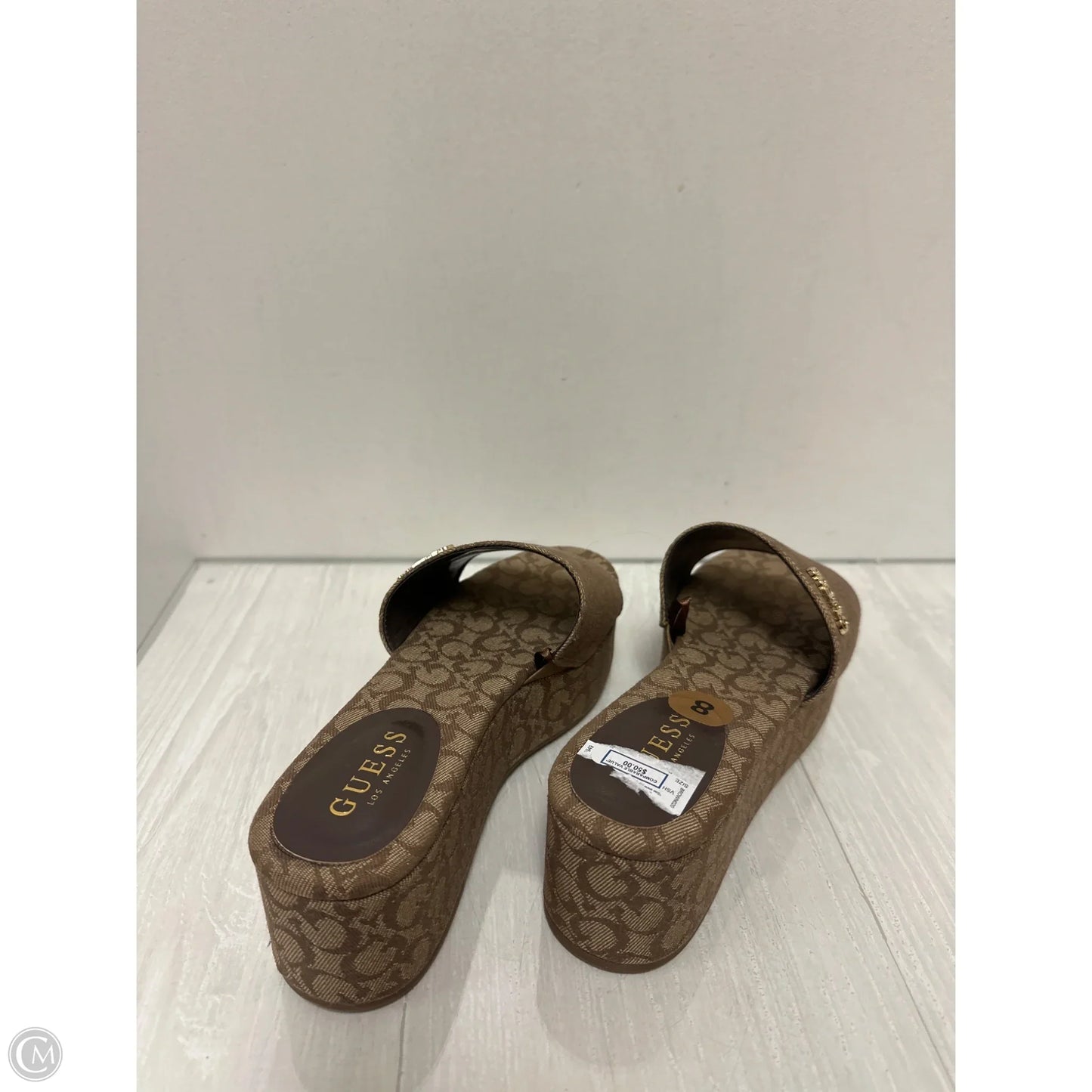 Sandals Heels Wedge By Guess In Brown, Size: 8